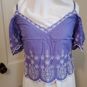 Topshop embroidered crop top size 8